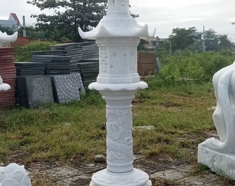 Toegangspoort,Oprit poort,Verlichting,Lantaarn, Stenen tuin lantaarn,Witte lantaarn,Verlichting decoraties,Buiten lantaarn,Stenen lampen
