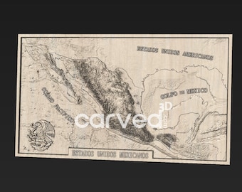 Modelo 3D de relieve topográfico de México, tallado CNC, impresión 3D (STL)