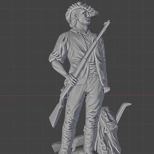 Minuteman 1776  Revolutionary war 3D STL  model