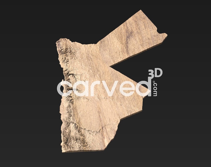 Jordan Topographic Map 3D Model File | Stl File for CNC Milling and 3D ...
