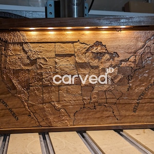 Model 3D USA Staggered State do rzeźbienia CNC i drukowania 3D