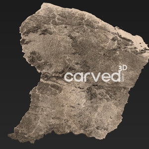 Modèle de carte STL 3D du terrain topographique de Guyane française pour le fraisage et l'impression CNC