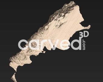Argentina  Topographic Terrain 3D model  STL Map Model for CNC Milling and Printing