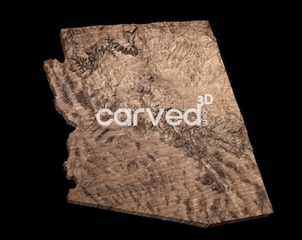 State of Arizona 3d topographic model  STL CNC