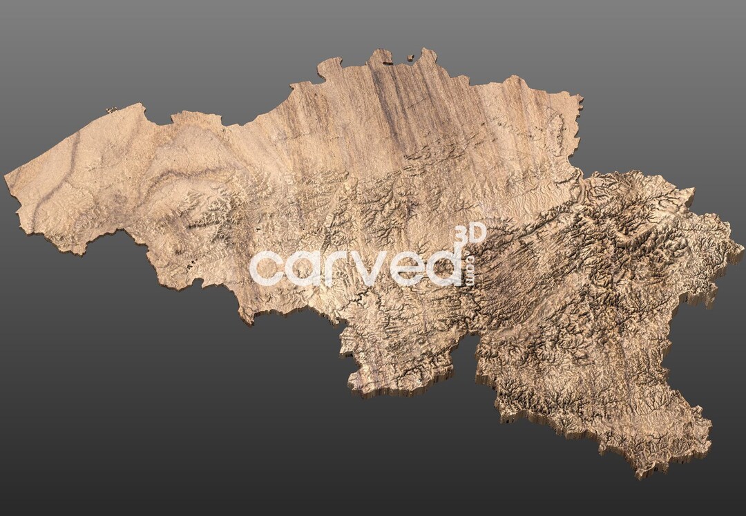 Belgium Topographic Terrain 3D Map Model for CNC Milling and Printing ...