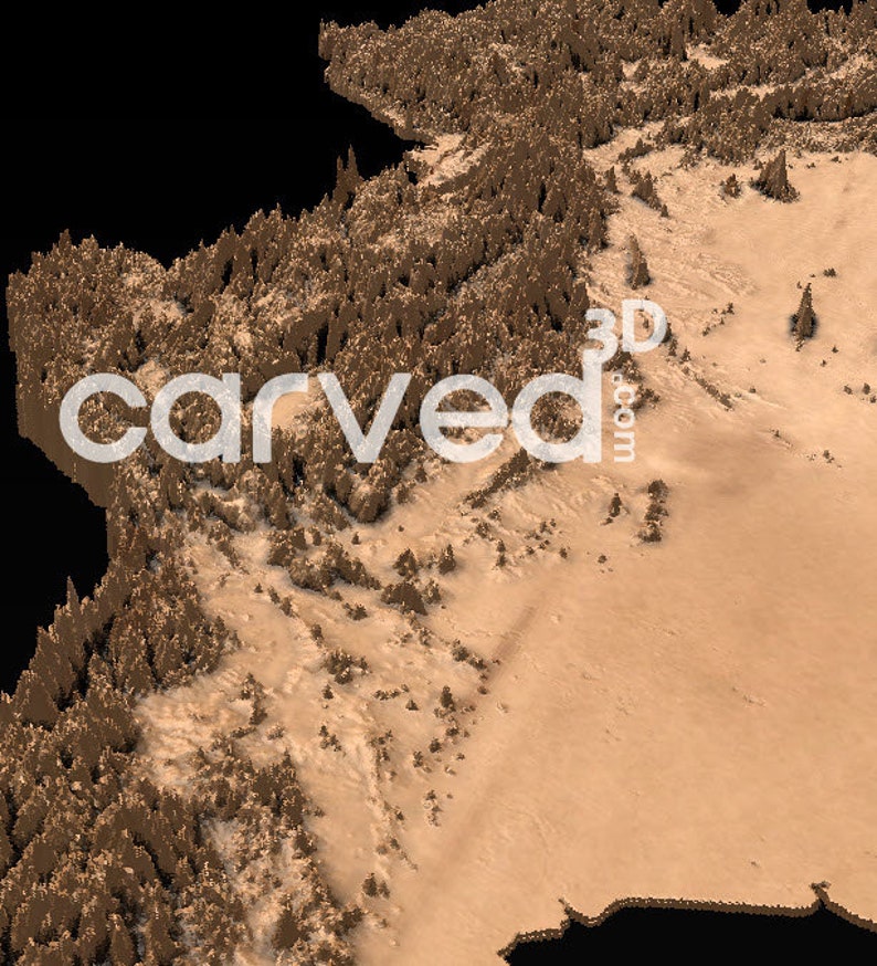 Thailand HD Topographic Terrain 3D Model STL Map Model for CNC Milling ...