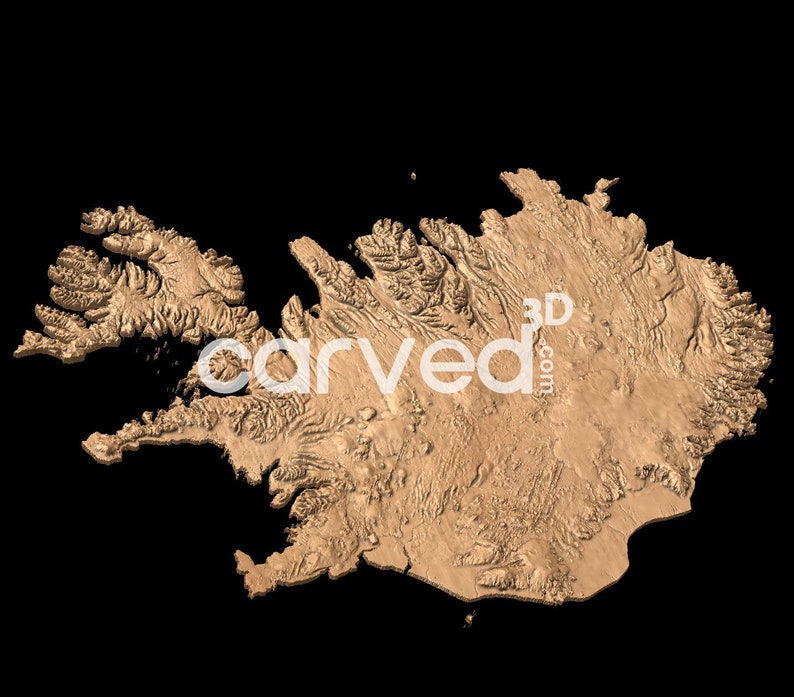 Iceland Topographic Model for CNC and 3d Printing - Etsy