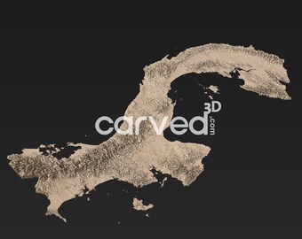 Panama  Topographic Terrain 3D model  STL Map Model for CNC Milling and Printing