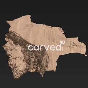 Modelo de mapa STL do terreno topográfico da Bolívia 3D para fresagem e impressão CNC