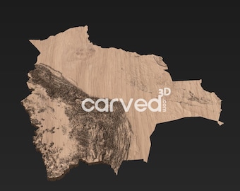 Modelo 3D de terreno topográfico de Bolivia Modelo de mapa STL para fresado e impresión CNC