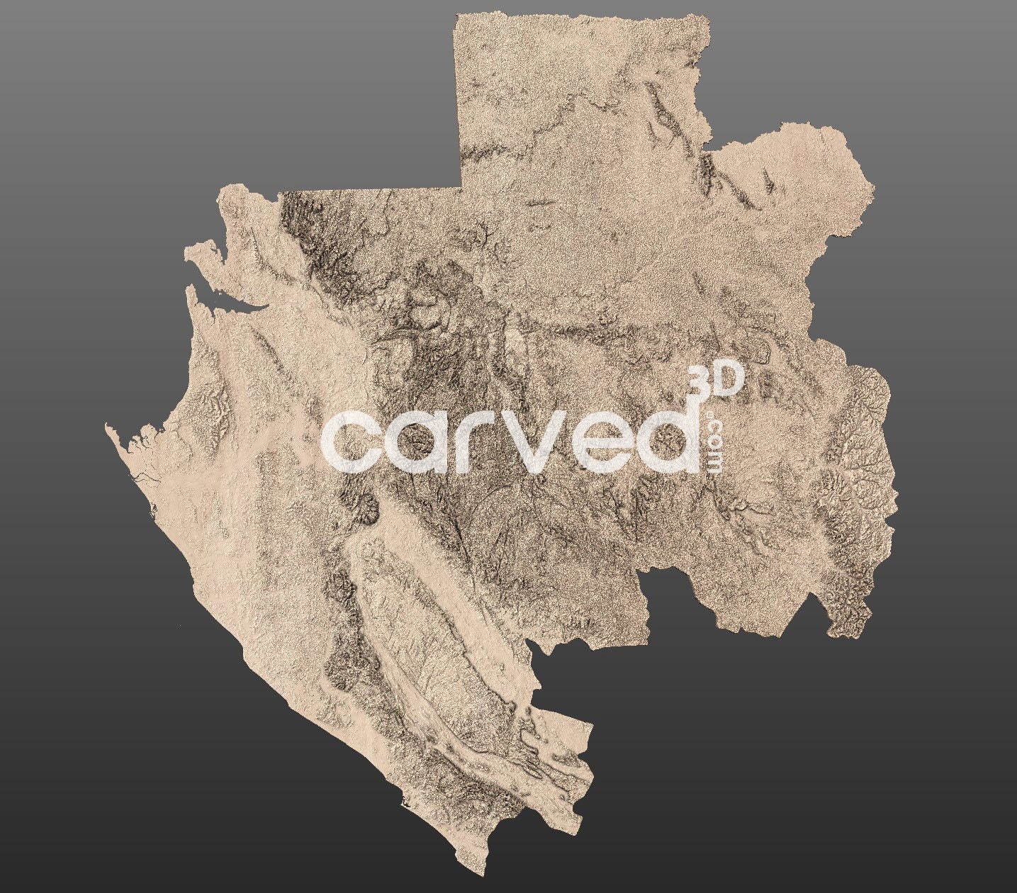Gabon Topographic Terrain 3D STL Map Model for CNC Milling and Printing ...