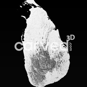 Sri Lanka HD Topographic Terrain 3D model STL Map Model for CNC Milling and Printing