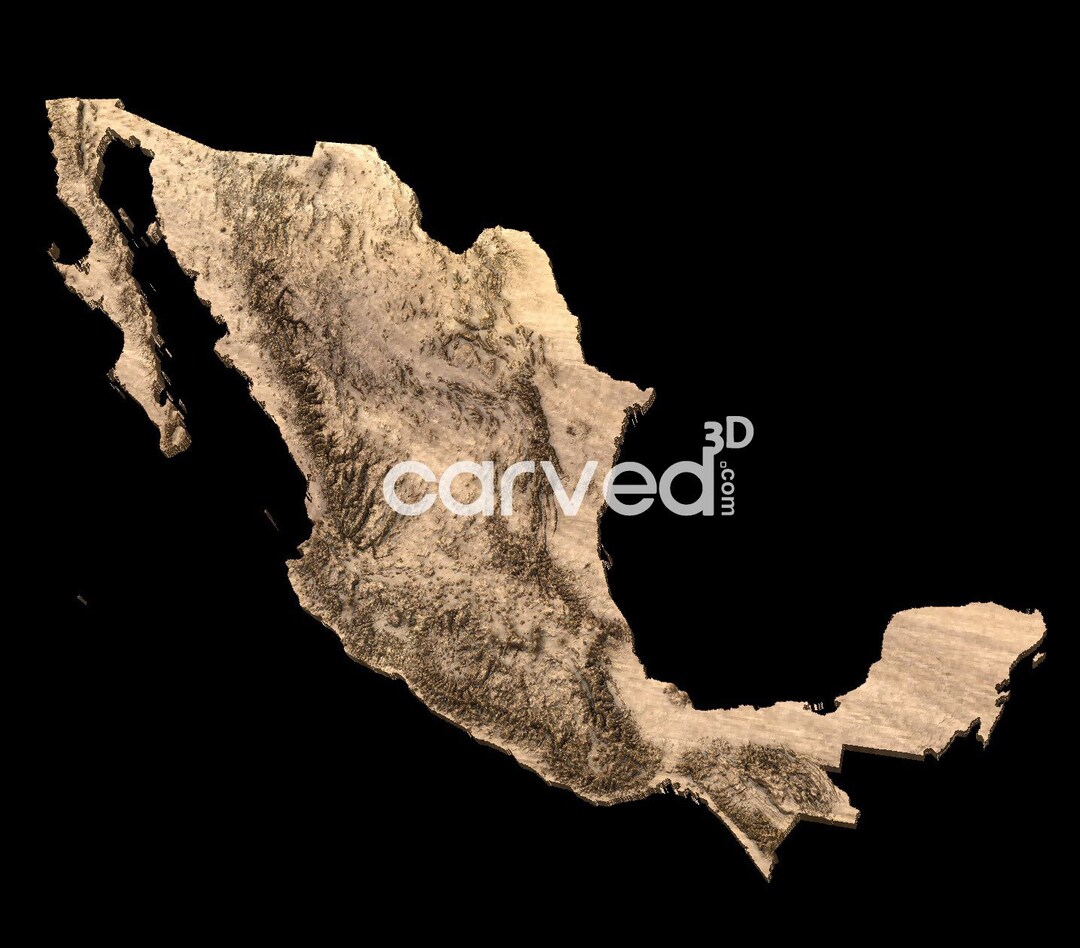 Mexico Topographical 3D Model STL for CNC Carving and 3D Printing - Etsy