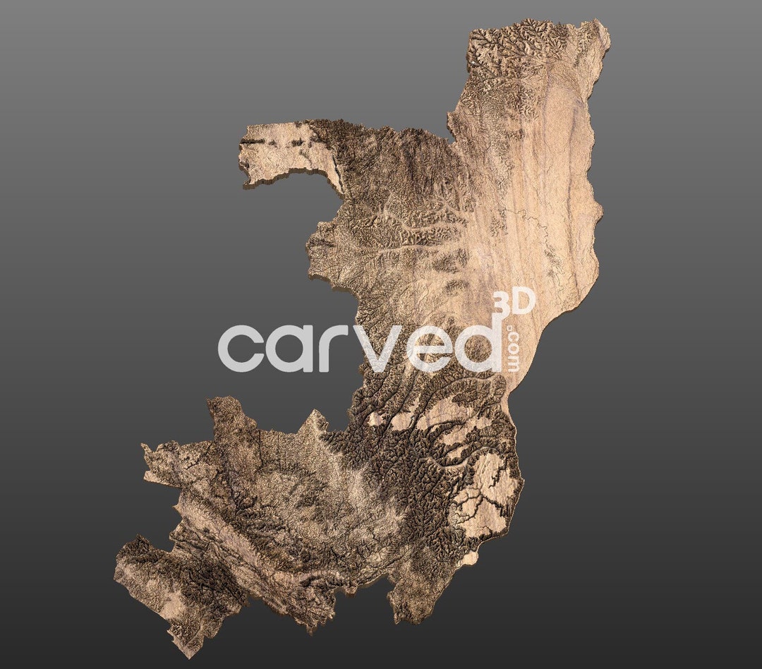 Congo Topographic Terrain 3D Map Model for CNC Milling and Printing - Etsy