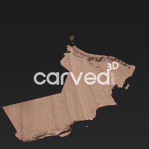 Omã HD Topográfico Terreno 3D modelo STL Mapa Modelo para Fresagem CNC e Impressão
