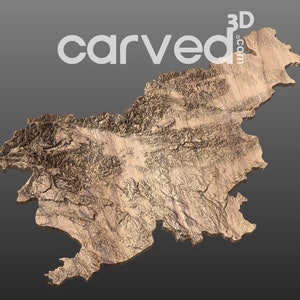 Slovenia Topographic Terrain 3D Map Model for CNC Milling and Printing