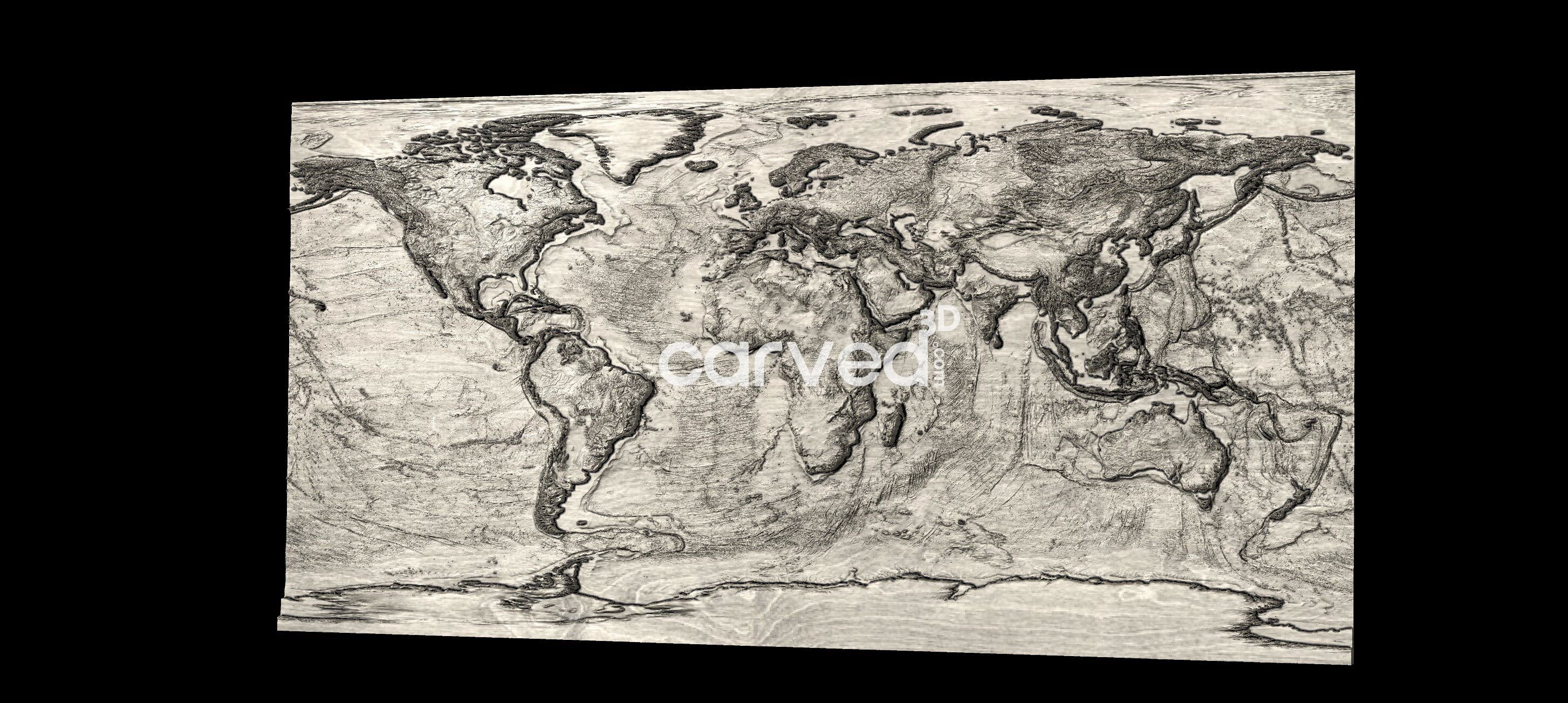 3D World Topographic Map Model, STL File for Cnc/printing - Etsy
