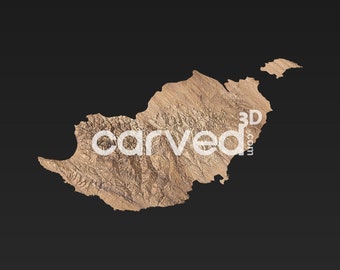 Cyprus  HD Topographic Terrain 3D model  STL Map Model for CNC Milling and Printing