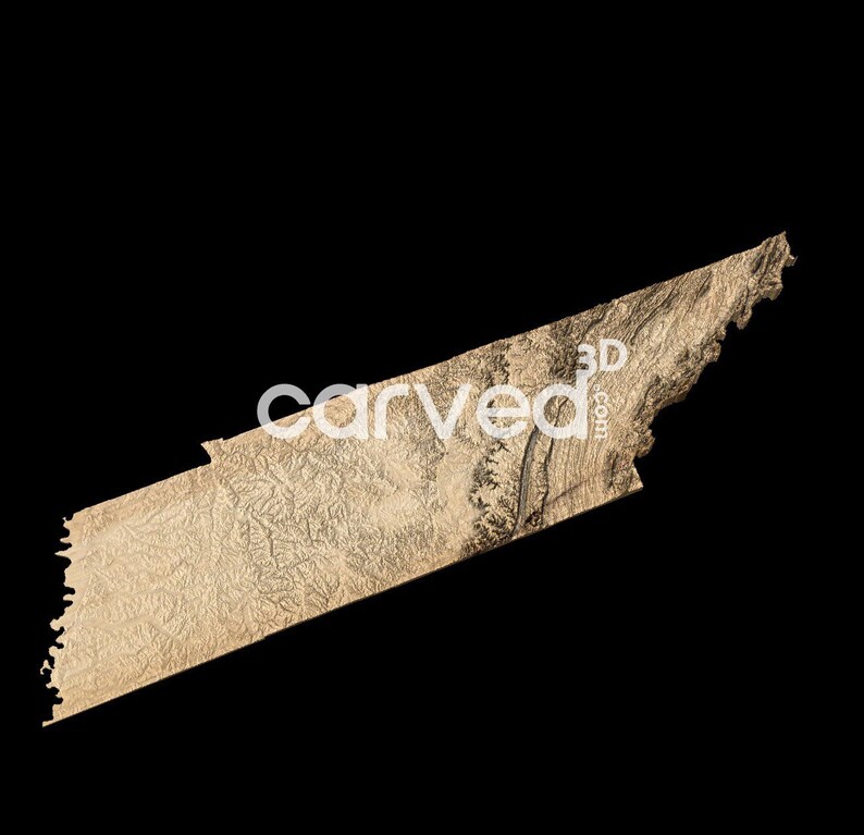 Tennessee State Topographic Terrain 3D Model STL Map Model for CNC ...