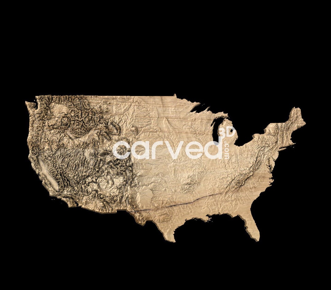 USA Topographical 3D Model STL for CNC Carving & 3D Printing - Etsy