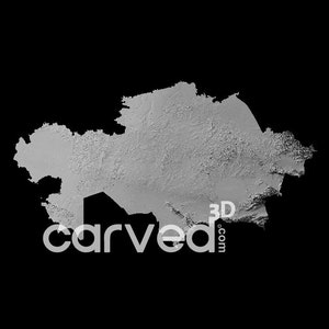 Modèle de carte STL du modèle 3D de terrain topographique du Kazakhstan HD pour le fraisage et l'impression CNC