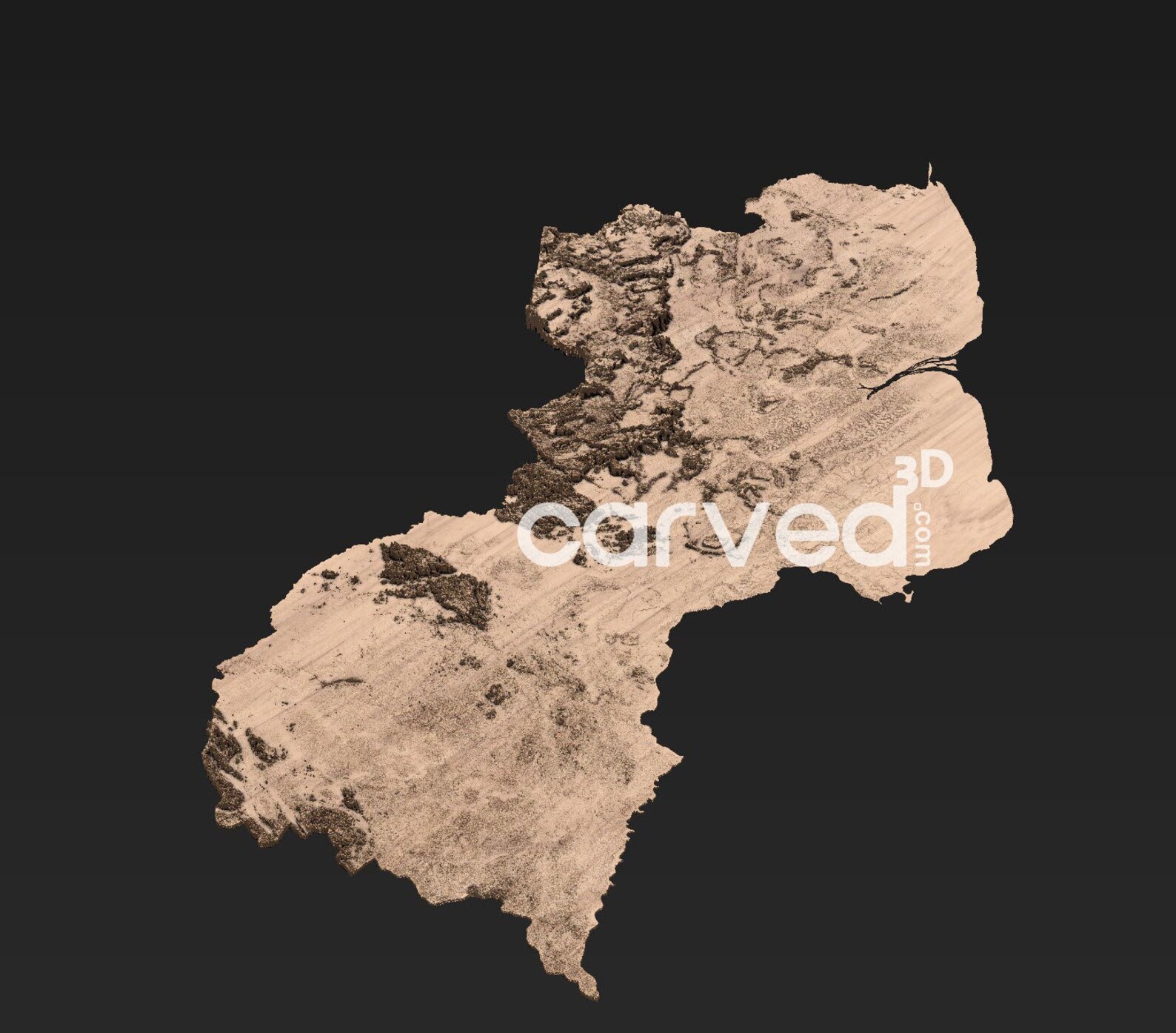 Guyana Topographic Terrain 3D Model STL Map Model for CNC Milling and ...