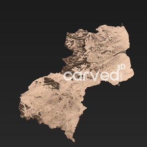 Guyana Topographic Terrain 3D model STL Map Model for CNC Milling and Printing