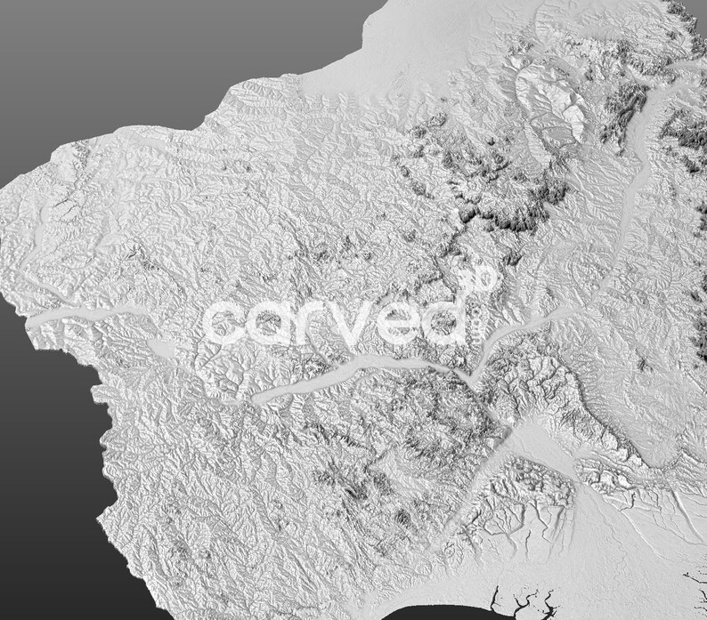 Nigeria Topographic Terrain 3D STL Map Model for CNC Milling and ...