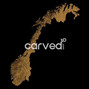Modelo HD topográfico 3D da Noruega para impressoras CNC e 3D