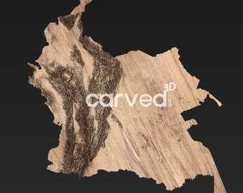 Kolumbien Topographisches Gelände 3D-Modell STL-Kartenmodell für CNC-Fräsen und Drucken