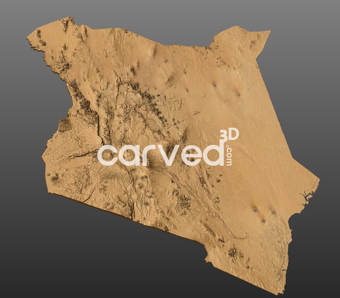 Kenya Topographic Terrain 3D STL Map Model for CNC Milling and Printing ...