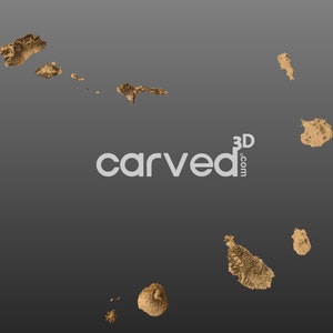 Cape Verde  Topographic Terrain 3D Map Model for CNC Milling and Printing