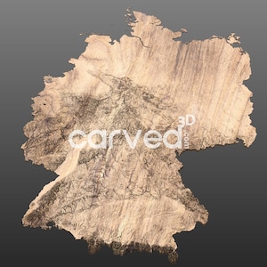 Modèle 3D de carte topographique de l'Allemagne pour le fraisage et l'impression CNC