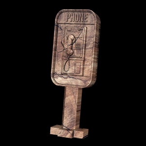 Public phone 3d STL for cnc carving and 3d printers