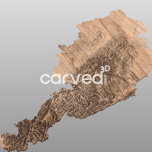 Oostenrijk Topografisch Terrein 3D-kaartmodel voor CNC-frezen en printen