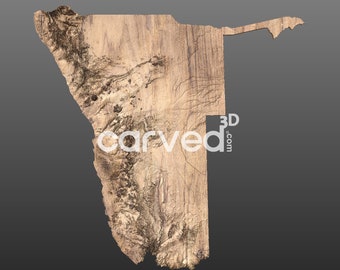 Namibia  Topographic Terrain 3D STL Map Model for CNC Milling and Printing