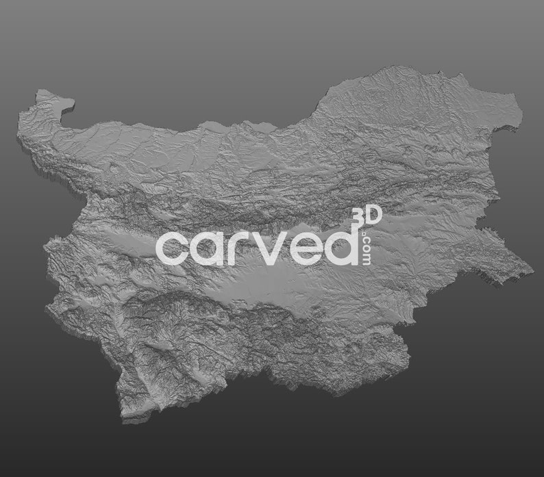 Bulgaria Topographic Terrain 3D Map Model for CNC Milling and Printing ...