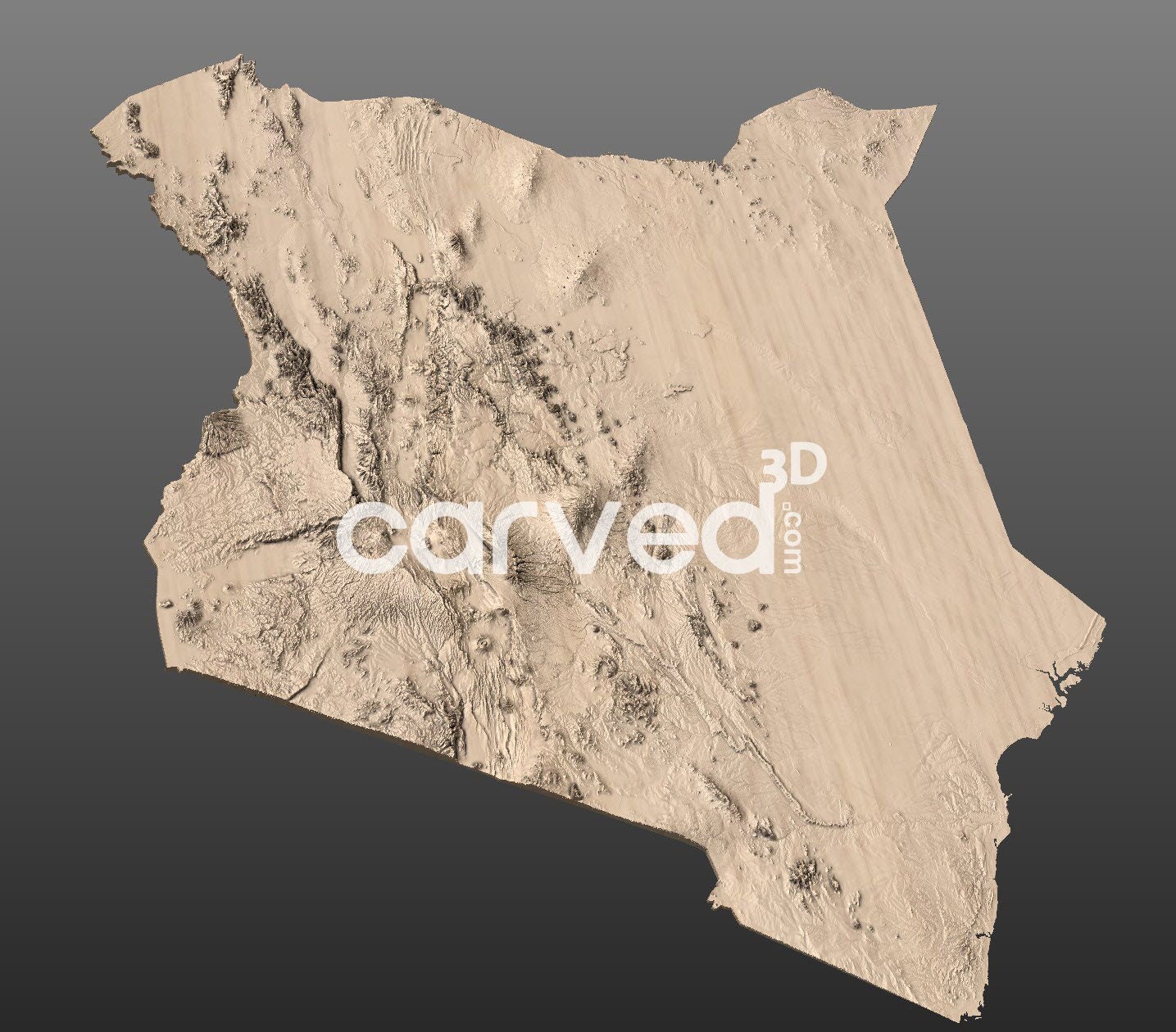 Kenya Topographic Terrain 3D STL Map Model for CNC Milling and Printing ...