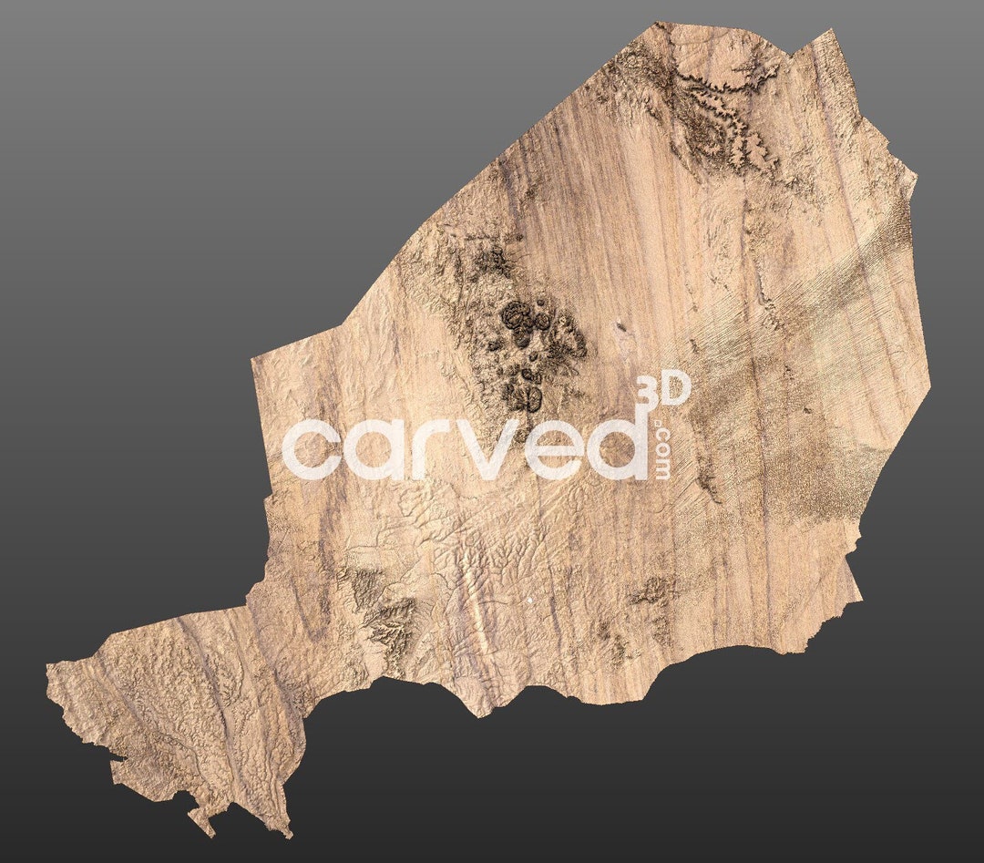 Niger Topographic Terrain 3D STL Map Model for CNC Milling and Printing ...
