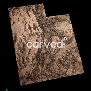 Modèle de carte 3D du terrain topographique de l'État de l'Utah pour le fraisage et l'impression CNC