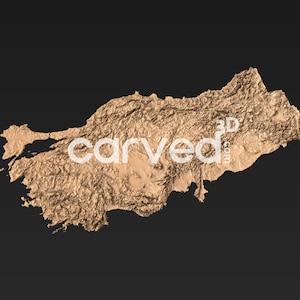 Turquia | Turquia HD Topográfico Terreno 3D modelo STL Mapa Modelo para Fresagem CNC e Impressão