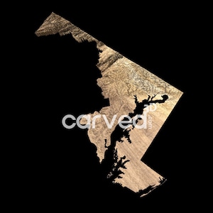 Modèle de carte 3D du terrain topographique de l'État du Maryland pour le fraisage et l'impression CNC