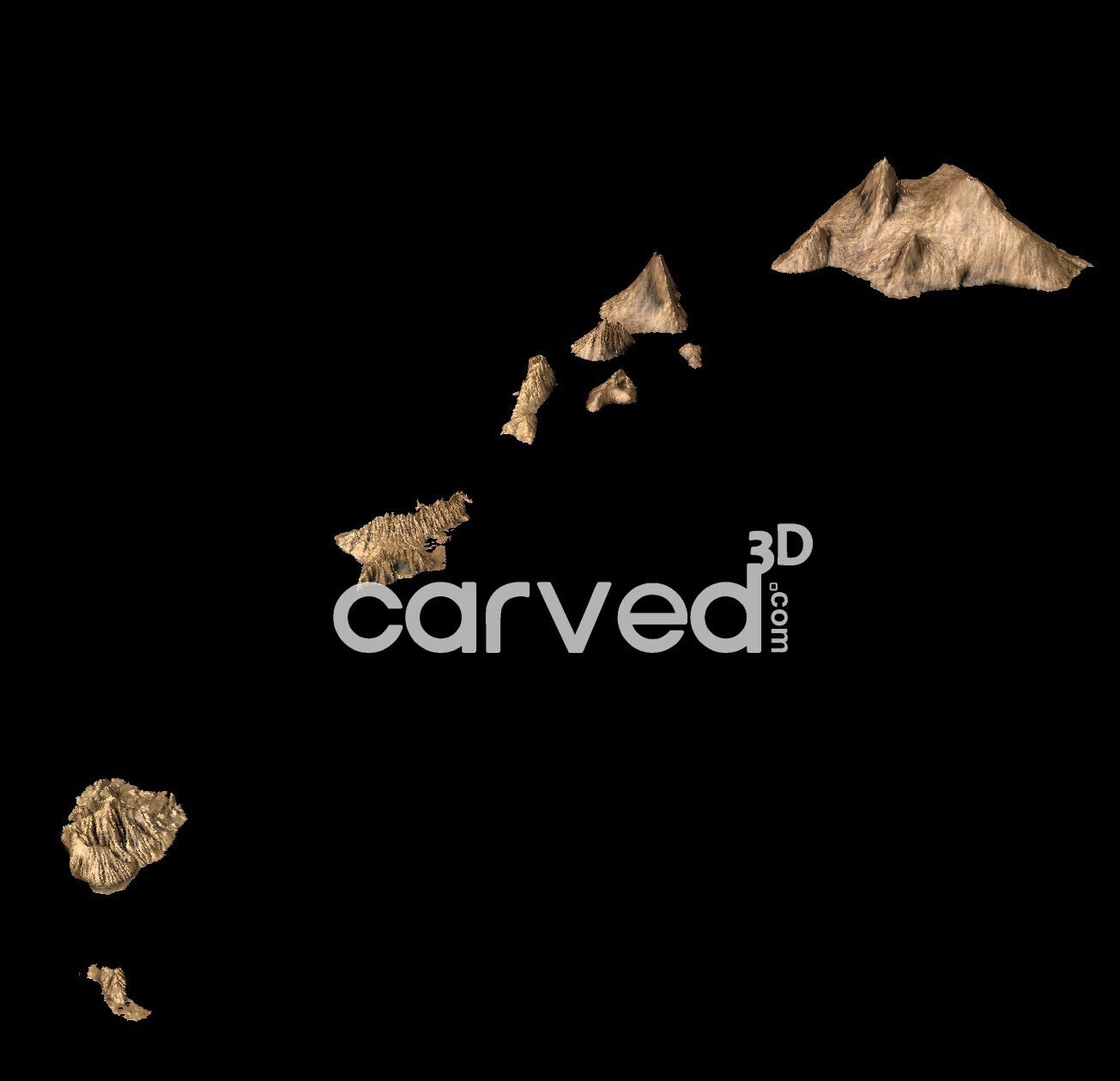 State of Hawaii 3d Topographic Model for CNC Carving and 3d Printing - Etsy