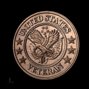 USA Veteran Shield STL CNC 3D model