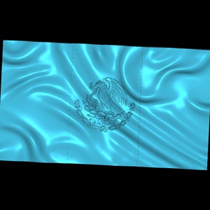 Mexico Mexican Wavy flag 3d STL