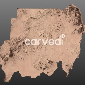 Sudan Topographic Terrain 3D model  STL Map Model for CNC Milling and Printing