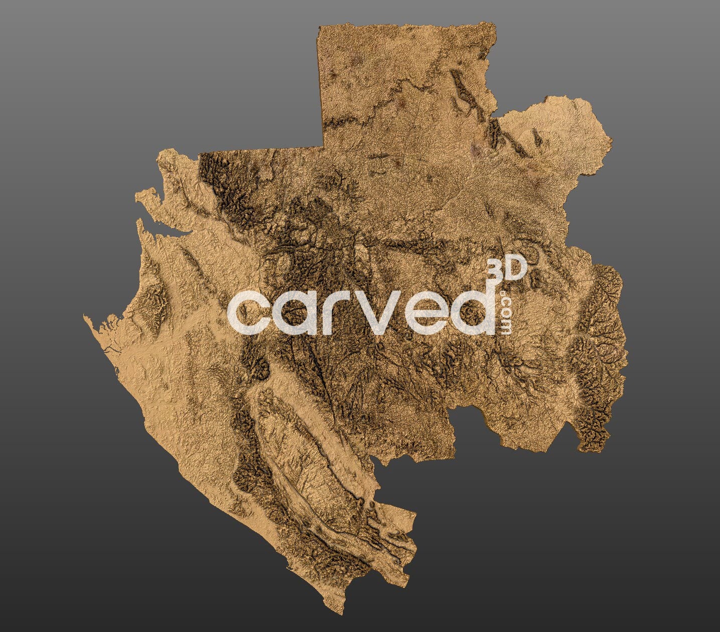 Gabon Topographic Terrain 3D STL Map Model for CNC Milling and Printing ...
