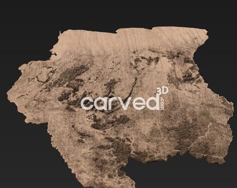 Modelo 3D de terreno topográfico de Surinam Modelo de mapa STL para fresado e impresión CNC