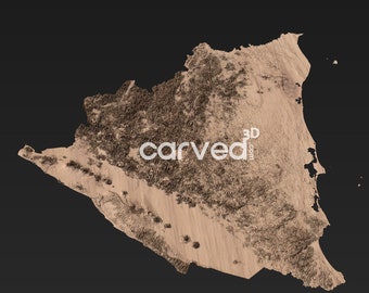 Nicaragua  Topographic Terrain 3D model  STL Map Model for CNC Milling and Printing