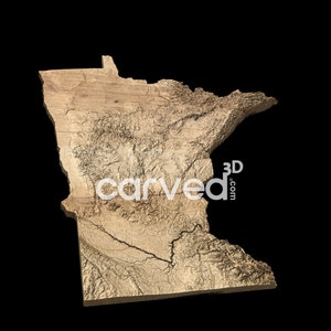 Minnesota State Topographic Terrain 3D-Modell STL-Kartenmodell für CNC-Fräsen und Drucken